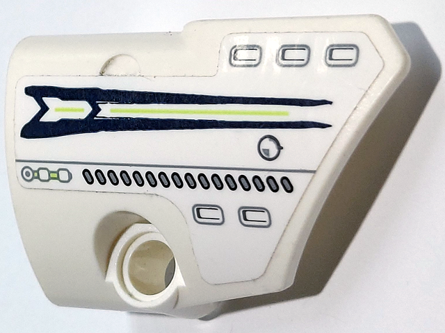 Technic, Panel Fairing # 2 Small Smooth Short, Side B with Dark Blue and Lime Stripes, Air Vents and Light Bluish Gray Line Pattern (Sticker) - Set 71311