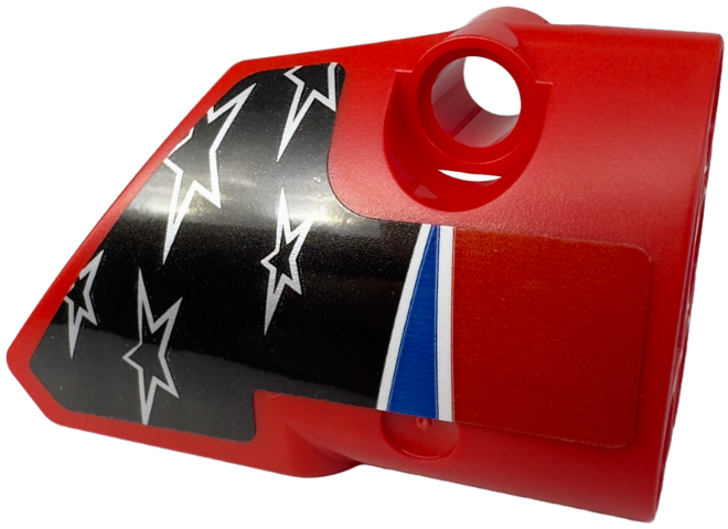 Technic, Panel Fairing # 2 Small Smooth Short, Side B with 5 Silver Stars and Blue and White Stripes Pattern (Sticker) - Set 42153