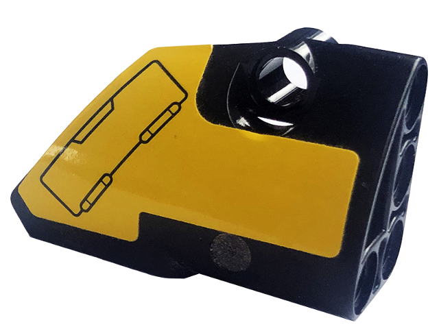 Technic, Panel Fairing # 2 Small Smooth Short, Side B with Hatch with Handle and Hinges on Yellow Background Pattern (Sticker) - Set 42094