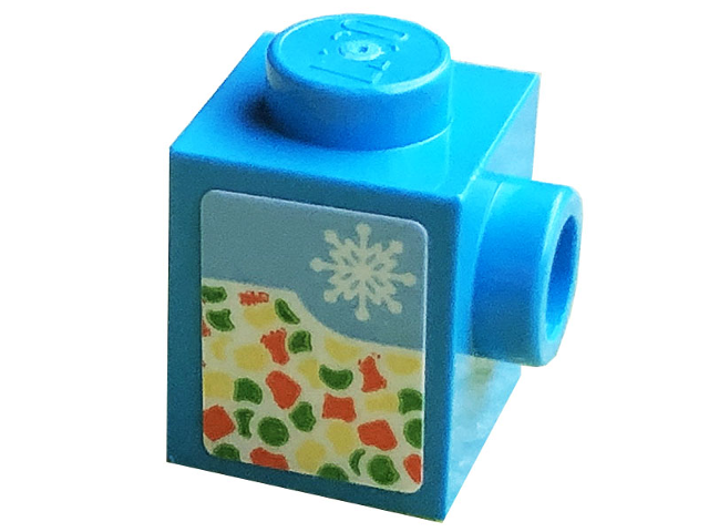 Brick, Modified 1 x 1 with Stud on Side with Snowflake and Vegetables Pattern (Sticker) - Set 10291