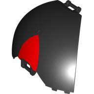 Windscreen Quarter Dome, Bar Handles at Top and Bottom with Red Curved Triangle Pattern (Shadow the Hedgehog Forehead)