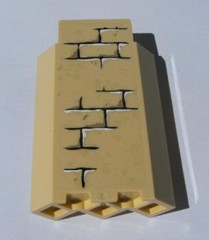 Panel 3 x 3 x 6 Corner Wall without Bottom Indentations with Bricks Pattern 1 (Sticker) - Sets 4842 / 4867
