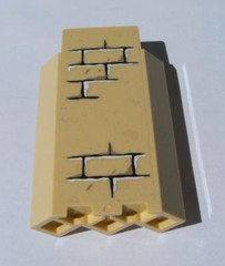 Panel 3 x 3 x 6 Corner Wall without Bottom Indentations with Bricks Pattern 2 (Sticker) - Sets 4842 / 4867