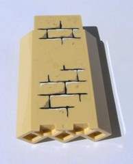 Panel 3 x 3 x 6 Corner Wall without Bottom Indentations with Bricks Pattern 3 (Sticker) - Sets 4842 / 4867