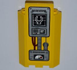 Panel 3 x 3 x 6 Corner Wall without Bottom Indentations with 'SCANNER', Screen, Keypad, Cables, 'DANGER' and Gauge Pattern (Sticker) - Set 5887