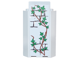 Panel 3 x 3 x 6 Corner Wall without Bottom Indentations with Bricks Pattern and Ivy Trunks with 21 Leaves Pattern (Sticker) - Set 7946
