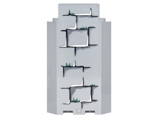 Panel 3 x 3 x 6 Corner Wall without Bottom Indentations with Bricks with Dark Green Moss Pointing Up Pattern 2 (Sticker) - Set 4738