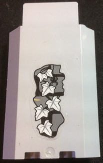 Panel 3 x 3 x 6 Corner Wall without Bottom Indentations with Bricks, 6 White Ivy Leaves and Black Spider, Glow in the Dark Pattern (Sticker) - Set 9468
