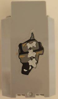 Panel 3 x 3 x 6 Corner Wall without Bottom Indentations with Bricks, 4 White Ivy Leaves and White Eyes, Glow in the Dark Pattern (Sticker) - Set 9468