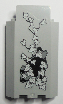 Panel 3 x 3 x 6 Corner Wall without Bottom Indentations with Bricks, 22 White Ivy Leaves Pattern, Glow in the Dark (Sticker) - Set 9468