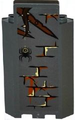 Panel 3 x 3 x 6 Corner Wall without Bottom Indentations with Bricks, Wooden Boards, Vine with Thorns and Spider Pattern (Sticker) - Set 79014