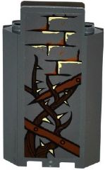 Panel 3 x 3 x 6 Corner Wall without Bottom Indentations with Bricks, Wooden Boards and Vines with Thorns Pattern (Sticker) - Set 79014