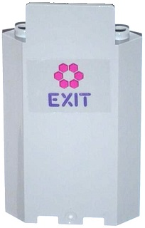 Panel 3 x 3 x 6 Corner Wall without Bottom Indentations with Magenta Hexagons and 'EXIT' Pattern (Sticker) - Set 79119