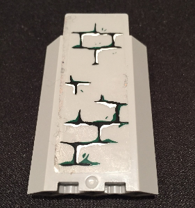 Panel 3 x 3 x 6 Corner Wall without Bottom Indentations with Bricks with Dark Green Moss Pattern 2 (Sticker) - Set 9474