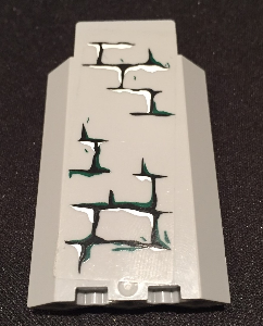 Panel 3 x 3 x 6 Corner Wall without Bottom Indentations with Bricks with Dark Green Moss Pattern 3 (Sticker) - Set 9474