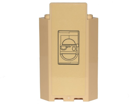 Panel 3 x 3 x 6 Corner Wall without Bottom Indentations with SW Cloud City Black Lines and Semicircles Pattern (Sticker) - Set 75222