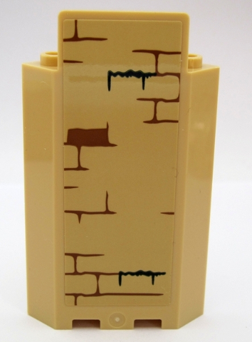 Panel 3 x 3 x 6 Corner Wall without Bottom Indentations with Brown Bricks with Moss Pattern (Sticker) - Set 75954