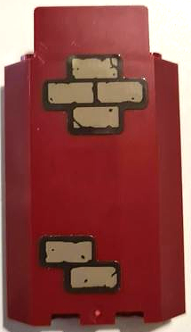 Panel 3 x 3 x 6 Corner Wall without Bottom Indentations with Dark Tan Bricks Pattern 2 (Stickers) - Set 70425