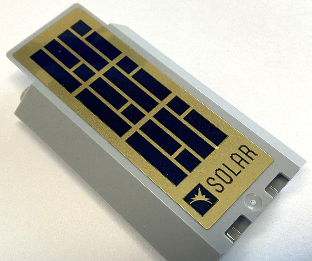 Panel 3 x 3 x 6 Corner Wall without Bottom Indentations with Dark Blue and Gold Solar Panel Pattern (Sticker) - Set 60350