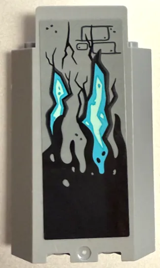 Panel 3 x 3 x 6 with Black Slime, Cracks and Medium Azure Lava Pattern Model Left Side (Sticker) - Set 70437