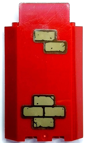 Panel 3 x 3 x 6 Corner Wall without Bottom Indentations with Dark Tan Bricks Pattern 4 (Stickers) - Set 70425