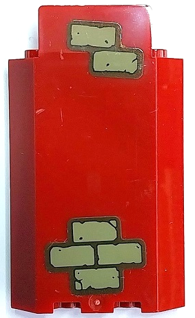 Panel 3 x 3 x 6 Corner Wall without Bottom Indentations with Dark Tan Bricks Pattern 7 (Stickers) - Set 70425