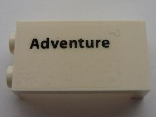 Panel 1 x 2 x 3 with Side Supports - Hollow Studs with 'Adventure' Pattern Model Left Side (Sticker) - Set 10213
