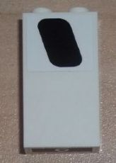 Panel 1 x 2 x 3 with Side Supports - Hollow Studs with Black Window Pattern Model Right Side (Sticker) - Set 8638