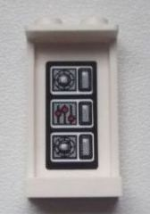 Panel 1 x 2 x 3 with Side Supports - Hollow Studs with Controls Pattern on Inside (Sticker) - Set 8639