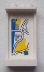 Panel 1 x 2 x 3 with Side Supports - Hollow Studs with Map Street Pattern on Inside (Sticker) - Set 8639