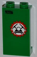 Panel 1 x 2 x 3 with Side Supports - Hollow Studs with Miners Logo (Helmet with Crossed Pickaxes ) and '92116' Pattern Left (Sticker) - Set 4203
