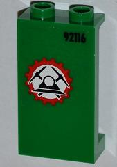 Panel 1 x 2 x 3 with Side Supports - Hollow Studs with Miners Logo (Helmet with Crossed Pickaxes ) and '92116' Pattern Right (Sticker) - Set 4203