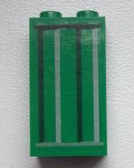 Panel 1 x 2 x 3 with Side Supports - Hollow Studs with Black and Light Gray Vertical Stripes Pattern (Sticker) - Set 9486