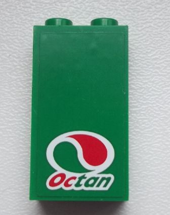 Panel 1 x 2 x 3 with Side Supports - Hollow Studs with Octan Logo Pattern (Sticker) - Set 60025