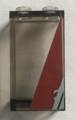 Panel 1 x 2 x 3 with Side Supports - Hollow Studs with Dark Red Diagonal Stripe Pattern Model Left Side (Sticker) - Set 75157