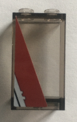 Panel 1 x 2 x 3 with Side Supports - Hollow Studs with Dark Red Diagonal Stripe Pattern Model Right Side (Sticker) - Set 75157