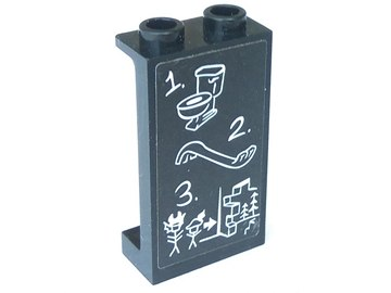Panel 1 x 2 x 3 with Side Supports - Hollow Studs with Toilet, Pry Bar and Escape Plan Pattern (Sticker) - Set 70591
