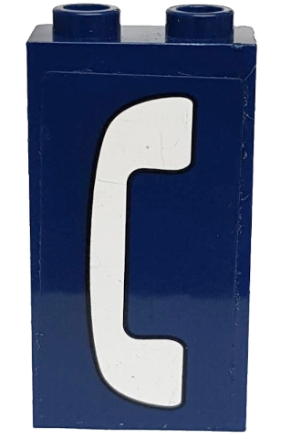 Panel 1 x 2 x 3 with Side Supports - Hollow Studs with White Phone Pattern Model Left Side (Sticker) - Set 71016