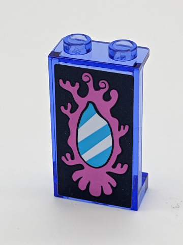 Panel 1 x 2 x 3 with Side Supports - Hollow Studs with Mirror Pattern (Sticker) - Set 41145