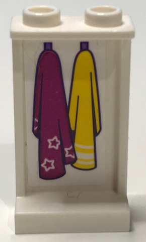 Panel 1 x 2 x 3 with Side Supports - Hollow Studs with 2 Towels Pattern (Sticker) - Set 41317