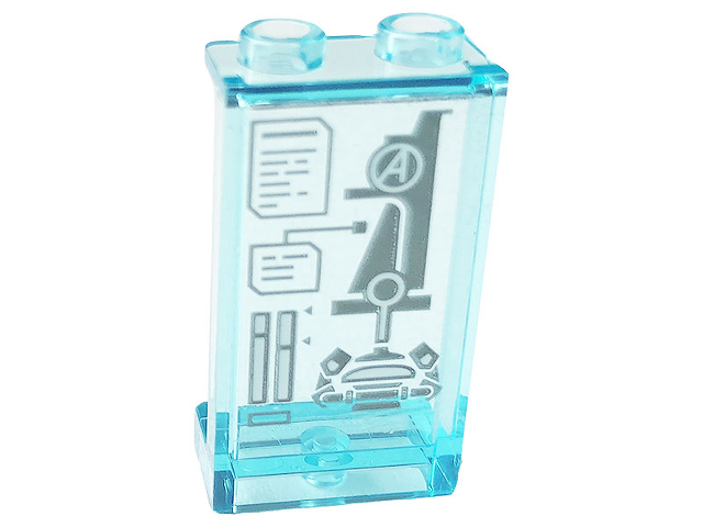 Panel 1 x 2 x 3 with Side Supports - Hollow Studs with Display with Avengers Tower Battle Pattern (Sticker) - Set 76166