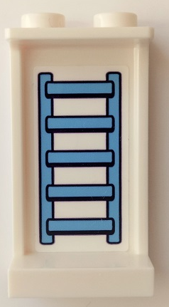 Panel 1 x 2 x 3 with Side Supports - Hollow Studs with Dark Azure Towel Rack Pattern (Sticker) - Set 41339