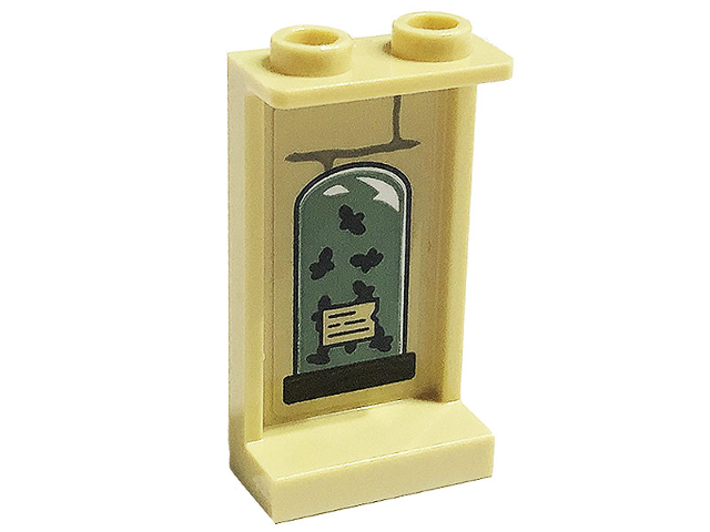 Panel 1 x 2 x 3 with Side Supports - Hollow Studs with Bricks, Jar with Label and Flying Insects Pattern on Inside (Sticker) - Set 76397