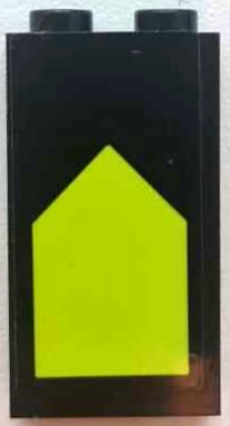 Panel 1 x 2 x 3 with Side Supports - Hollow Studs with Lime Pentagon Pattern (Sticker) - Set 60388