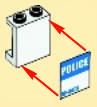 Panel 1 x 2 x 2 with Side Supports - Hollow Studs with Blue 'BE-4473' and White 'POLICE' Pattern Model Left Side (Sticker) - Set 4473