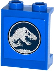 Panel 1 x 2 x 2 with Side Supports - Hollow Studs with Jurassic World Logo Pattern (Sticker) - Set 75916