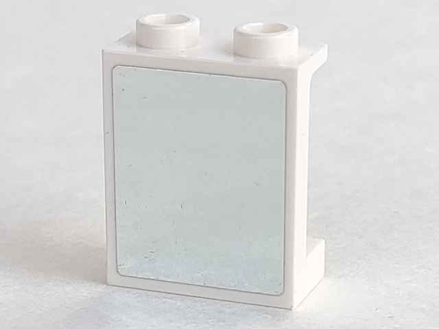 Panel 1 x 2 x 2 with Side Supports - Hollow Studs with Mirror Pattern (Sticker) - Set 41058