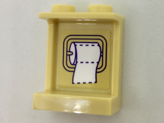 Panel 1 x 2 x 2 with Side Supports - Hollow Studs with Toilet Paper Roll on Inside Pattern (Sticker) - Set 41313