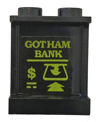 Panel 1 x 2 x 2 with Side Supports - Hollow Studs with ATM and 'GOTHAM BANK' on Inside Pattern (Sticker) - Set 70921