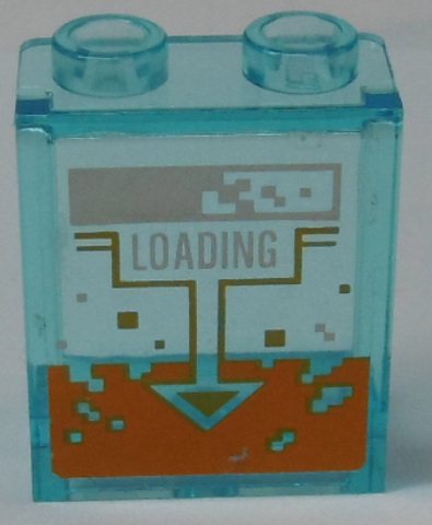 Panel 1 x 2 x 2 with Side Supports - Hollow Studs with 'LOADING' and Arrow Pattern (Sticker) - Set 70317